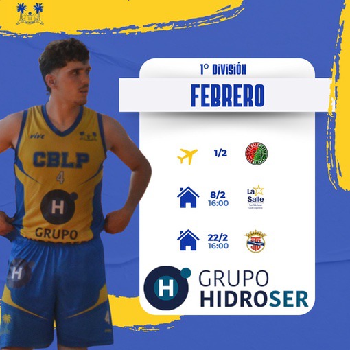 calendario-Febrero-Grupo-Hidroser-CB-Las-Palmas-de-Gran-Canaria